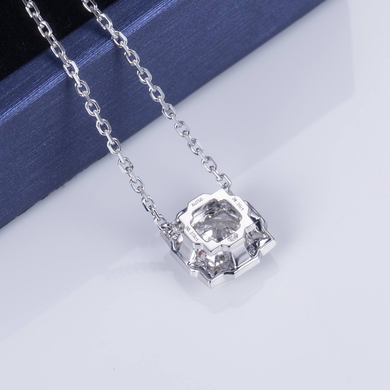 MissDiamond Round Cut Lab Grown Diamond 1.5CT F VS1 Platinum Pendant Necklace MSN-557