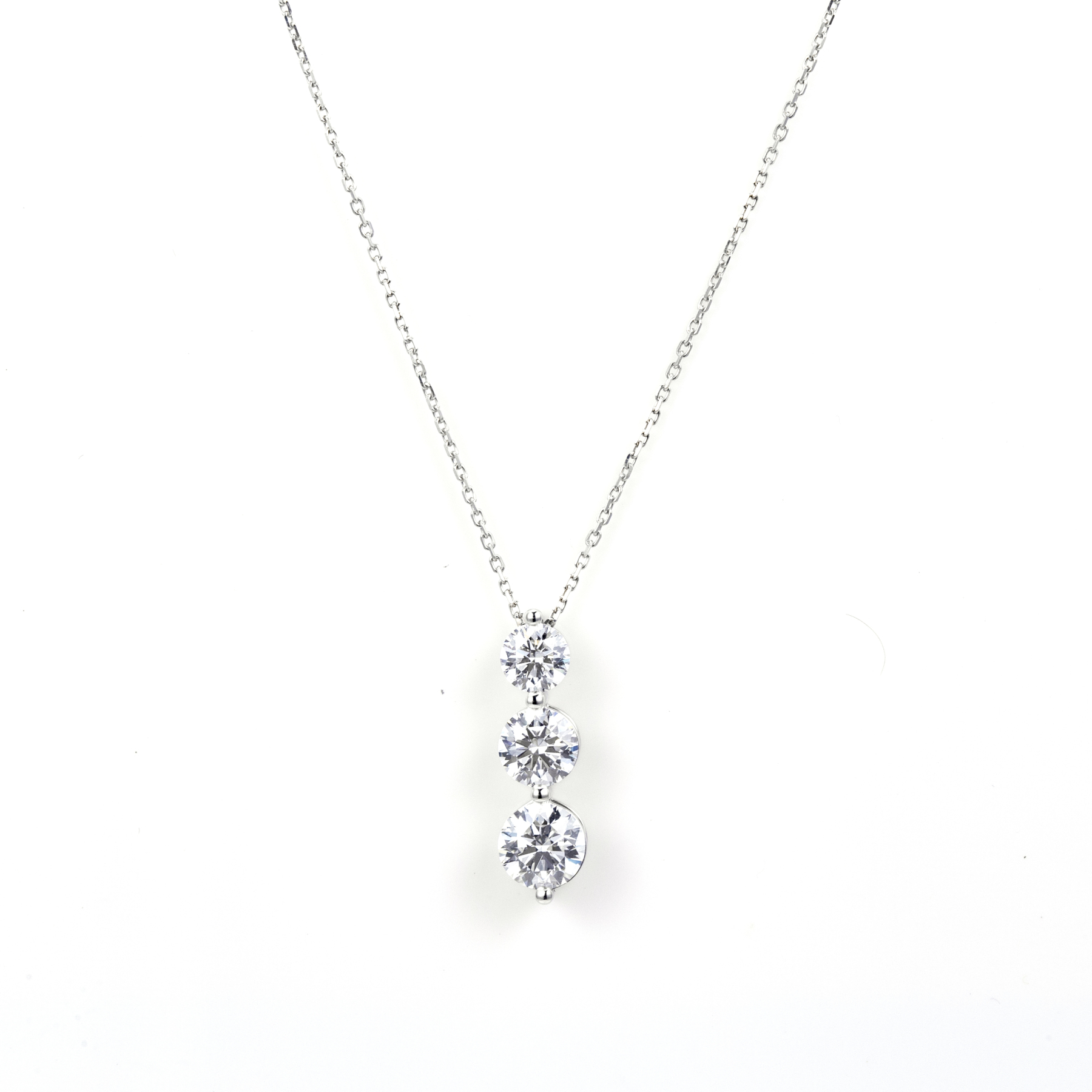 MissDiamond Round Cut Lab Grown Diamond D VS2 Platinum Pendant Necklace MSN-903