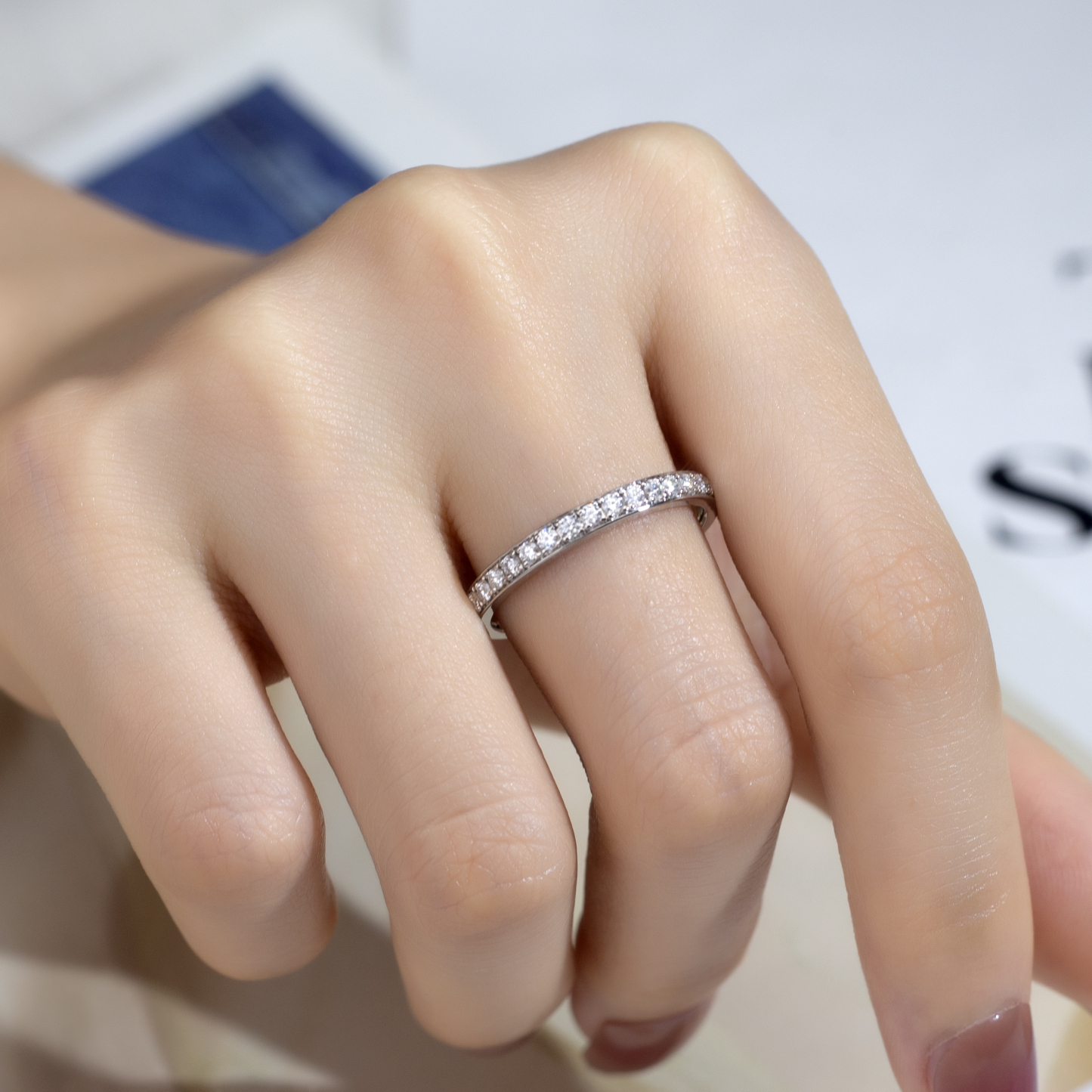 MissDiamond Lab Grown Diamond Platinum Eternity Ring MSR-1132