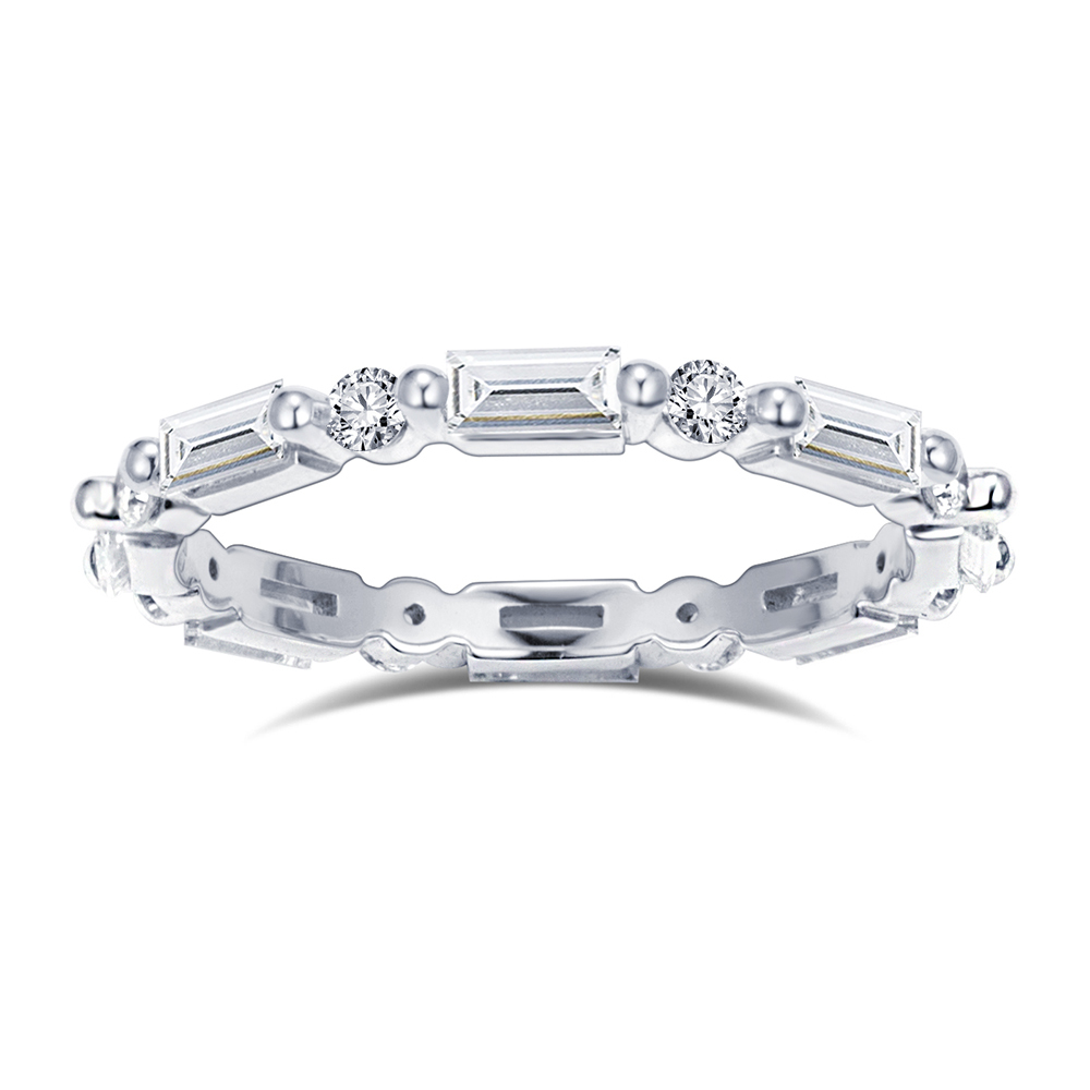 MissDiamond Lab Grown Diamond Eternity Platinum Ring MSR-1646