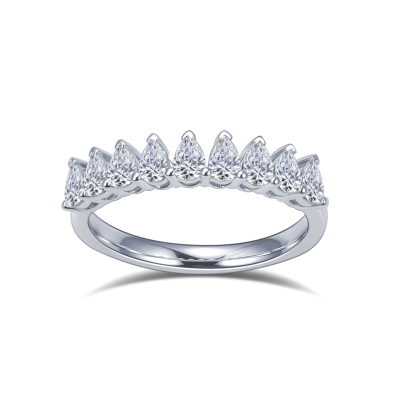 MissDiamond Pear Cut Lab Grown Diamond Eternity Platinum Ring MSR-1853