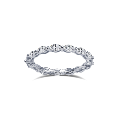 MissDiamond Marquise Cut Lab Grown Diamond Eternity Platinum Ring MSR-1854