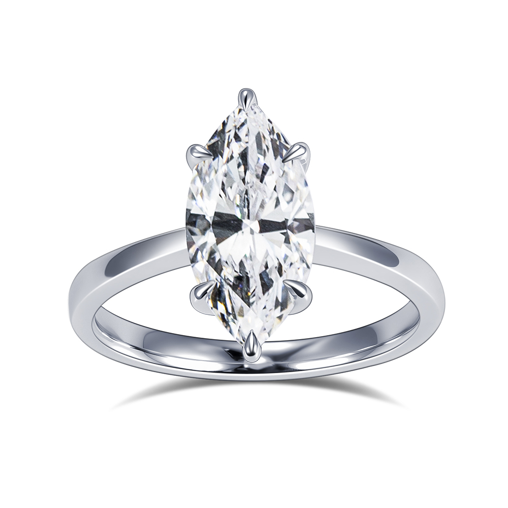 MissDiamond Marquise Cut Lab Grown Diamond 2.02CT 18K White Gold Solitaire Ring MSR-1962
