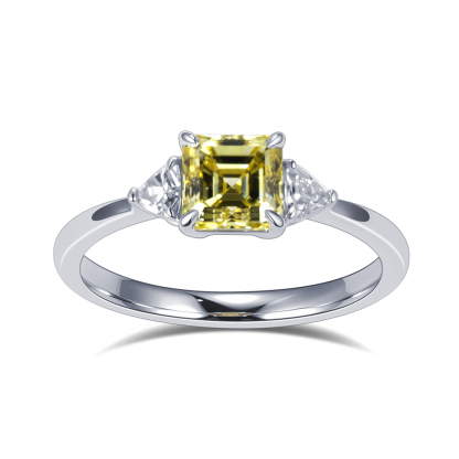 MissDiamond Lab Grown Diamond 1.01CT  VVS2 Platinum Three Stone Ring MSR-2001