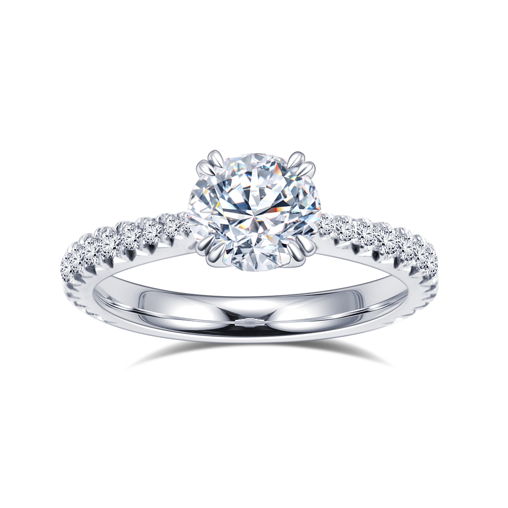 MissDiamond Round Cut Lab Grown Diamond 1CT D E VS2 VVS1 Platinum Eternity Ring MSR-2073