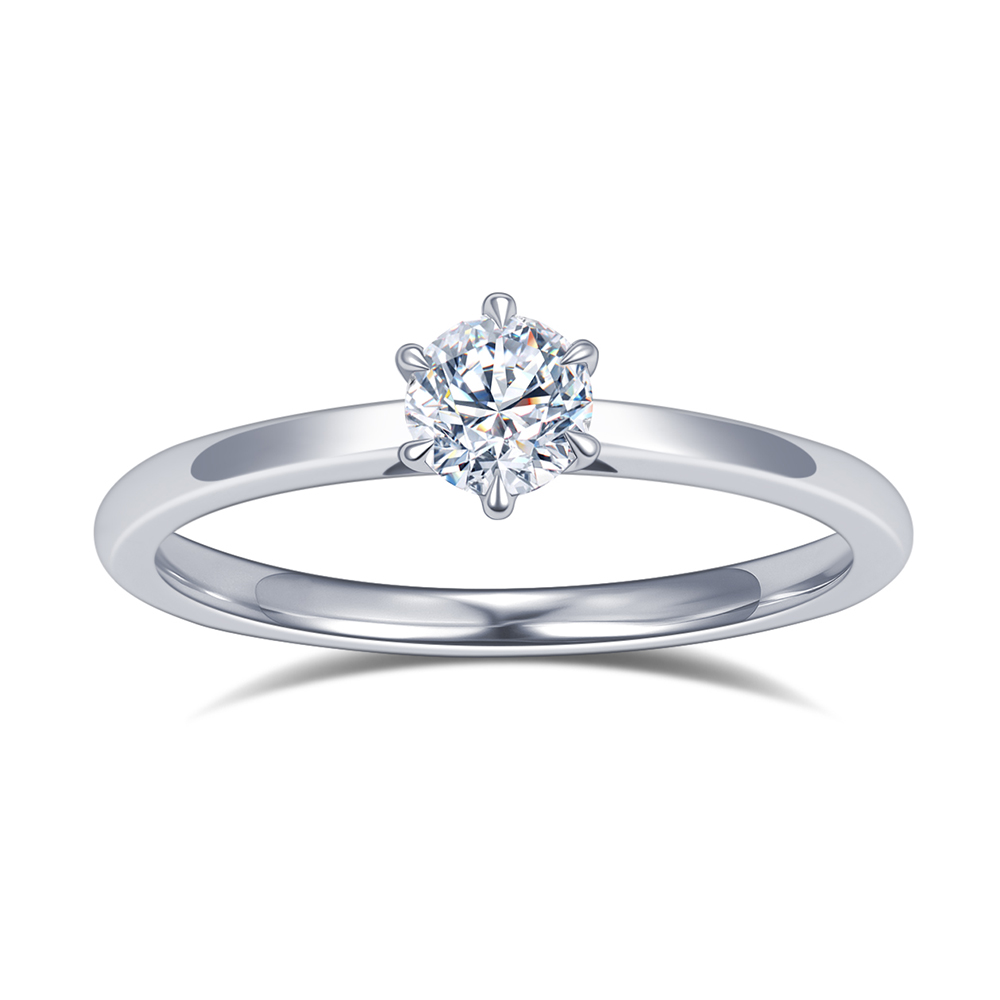 MissDiamond Round Cut Lab Grown Diamond 0.26CT S925 Silver Solitaire Ring MSR-2122