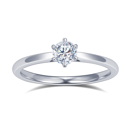 MissDiamond Round Cut Lab Grown Diamond 0.26CT S925 Silver Solitaire Ring MSR-2122