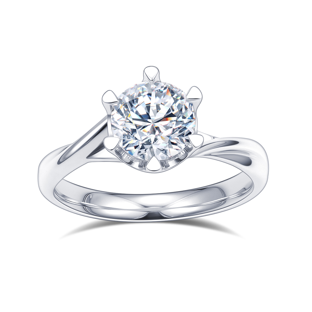 MissDiamond Lab Grown Diamond Solitaire Platinum Ring MSR-261