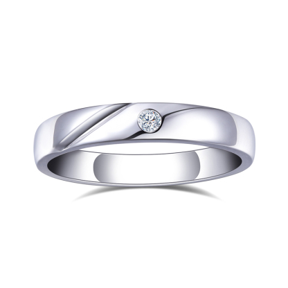 MissDiamond Round Cut Lab Grown Diamond S925 Silver Band Ring MSR-759