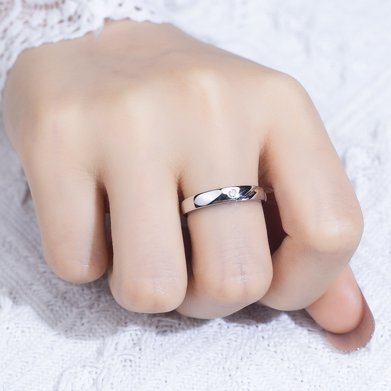 MissDiamond Round Cut Lab Grown Diamond S925 Silver Band Ring MSR-759