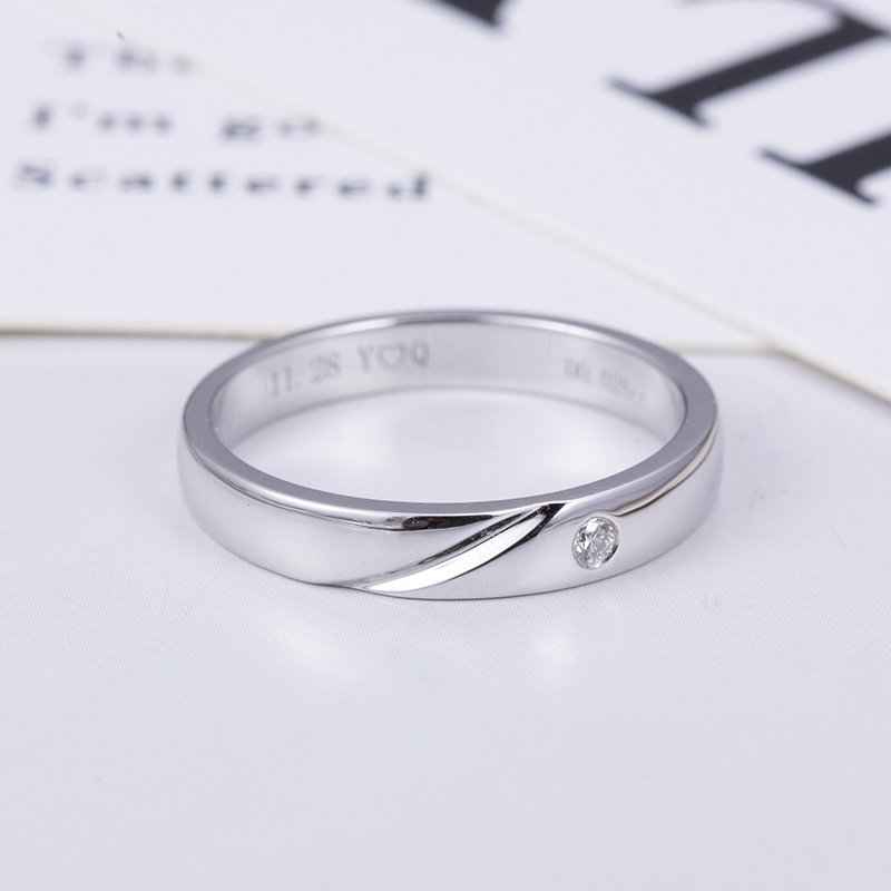 MissDiamond Round Cut Lab Grown Diamond S925 Silver Band Ring MSR-759