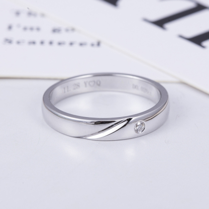 MissDiamond Round Cut Lab Grown Diamond S925 Silver Band Ring MSR-759