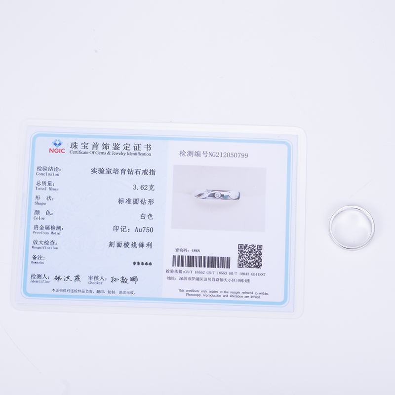 MissDiamond Round Cut Lab Grown Diamond S925 Silver Band Ring MSR-759