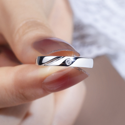 MissDiamond Round Cut Lab Grown Diamond S925 Silver Band Ring MSR-759