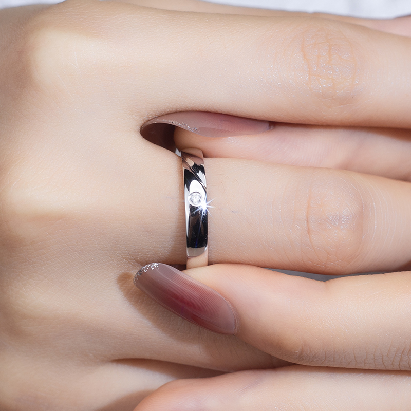 MissDiamond Round Cut Lab Grown Diamond S925 Silver Band Ring MSR-759