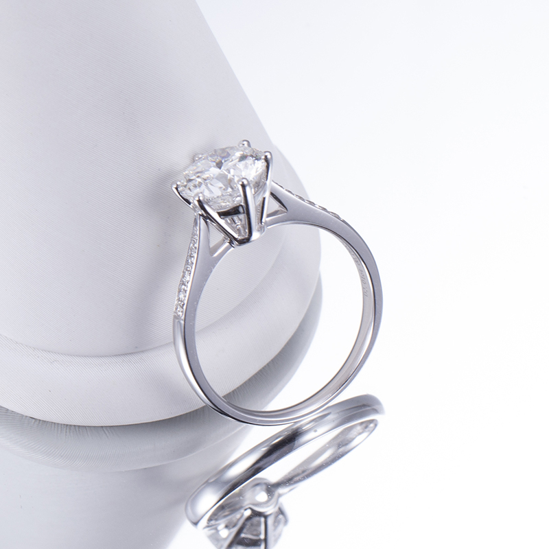 MissDiamond Lab Grown Diamond 5.05CT G VS1 Platinum Halo Ring MSR-799