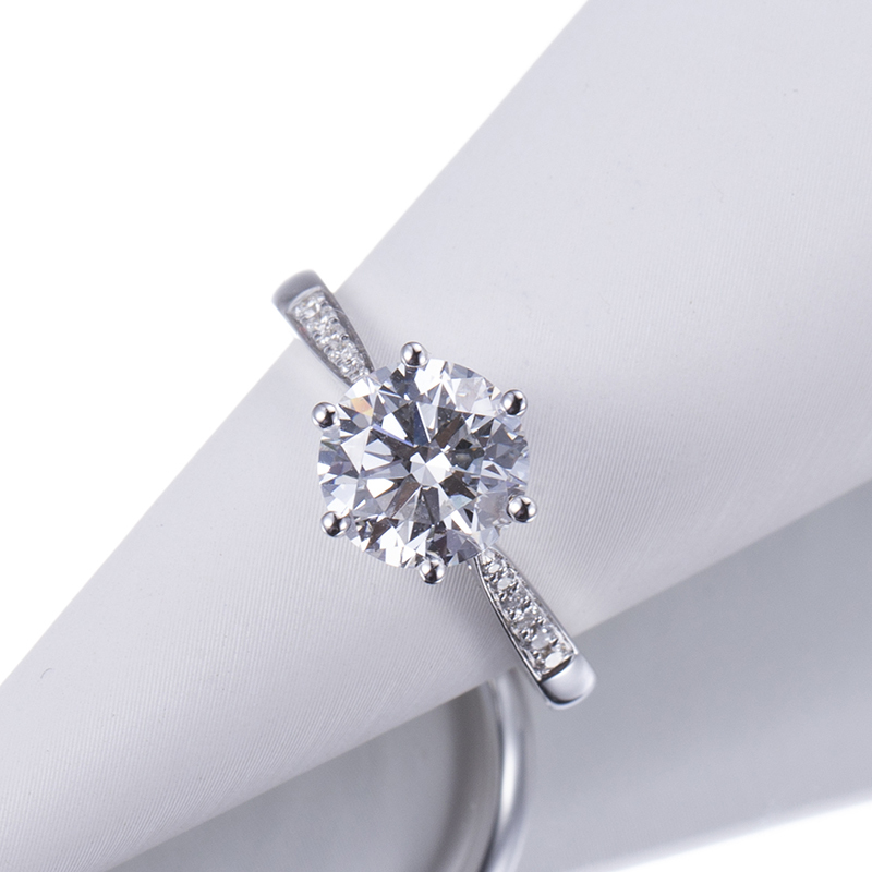 MissDiamond Lab Grown Diamond 5.05CT G VS1 Platinum Halo Ring MSR-799