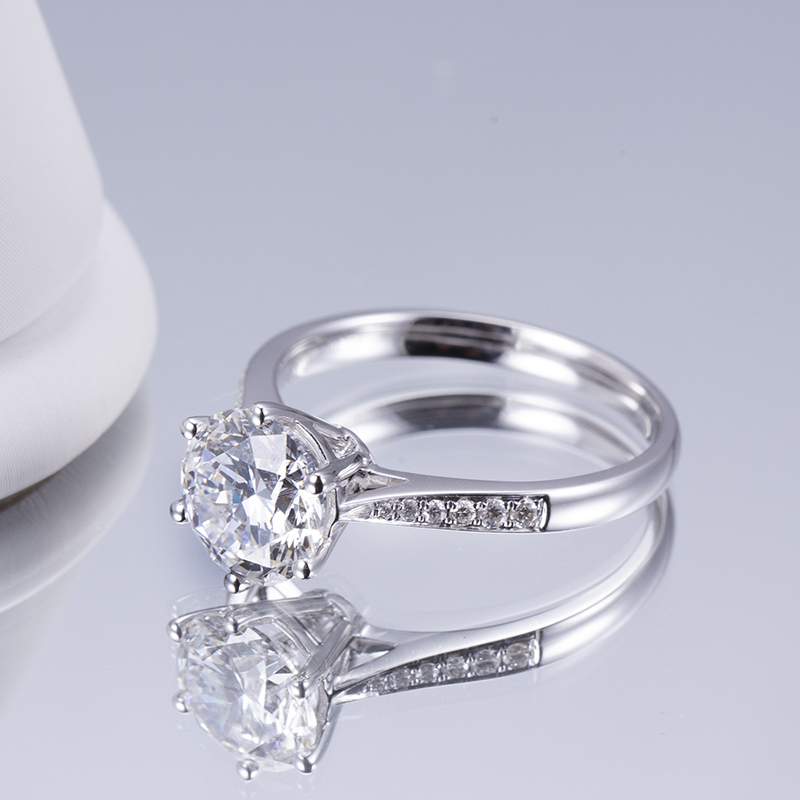 MissDiamond Lab Grown Diamond 5.05CT G VS1 Platinum Halo Ring MSR-799