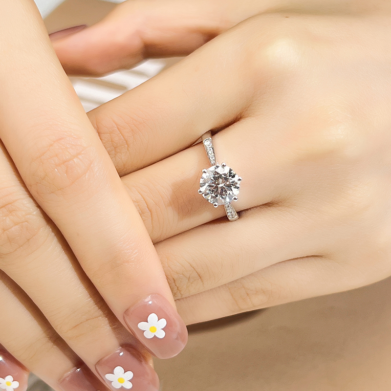 MissDiamond Lab Grown Diamond 5.05CT G VS1 Platinum Halo Ring MSR-799