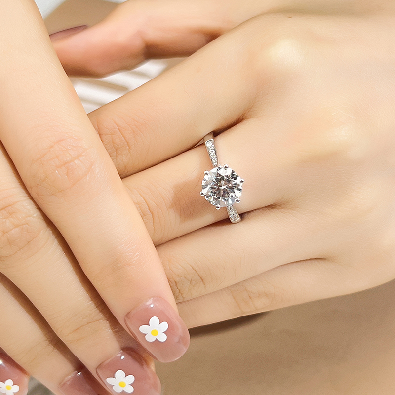 MissDiamond Lab Grown Diamond 5.05CT G VS1 Platinum Halo Ring MSR-799