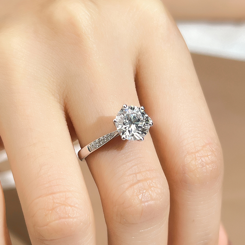 MissDiamond Lab Grown Diamond 5.05CT G VS1 Platinum Halo Ring MSR-799