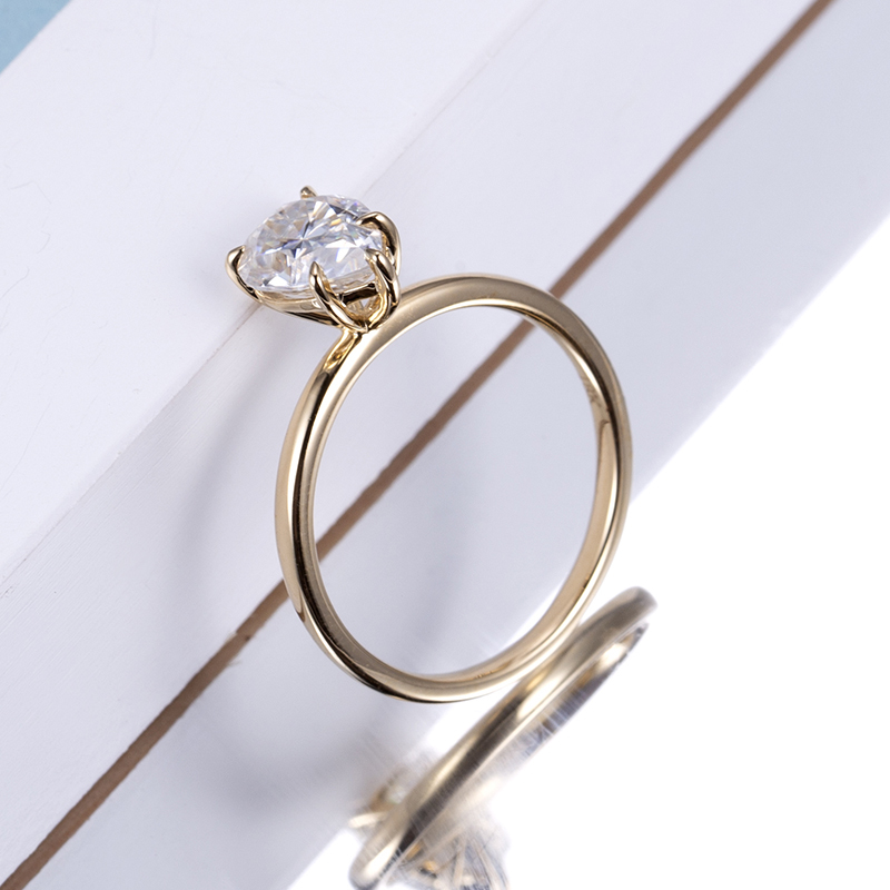 Pear Cut Lab Grown Diamond 1.27CT Solitaire G VVS1 18K Yellow Gold Ring MSR-821
