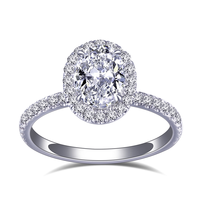 MissDiamond Lab Grown Diamond 6.04CT D G VS1 VVS2 Platinum Halo Ring MSR-828