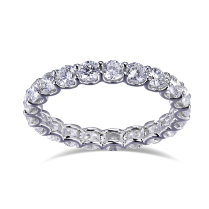 MissDiamond Lab Grown Diamond Eternity Platinum Ring MSR-859