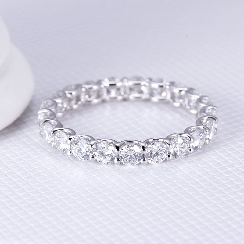 MissDiamond Lab Grown Diamond Eternity Platinum Ring MSR-859