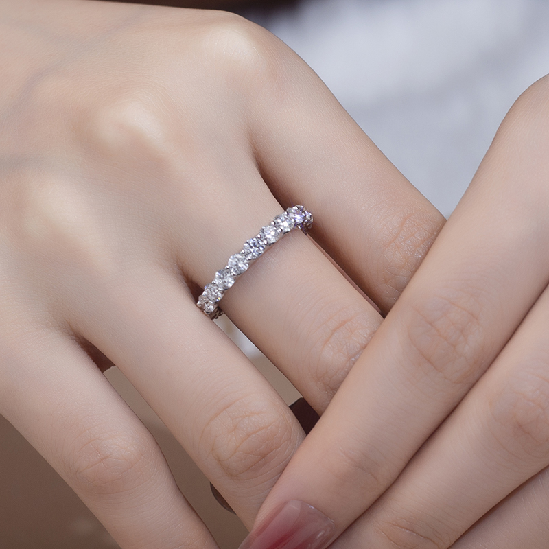 MissDiamond Lab Grown Diamond Eternity Platinum Ring MSR-859