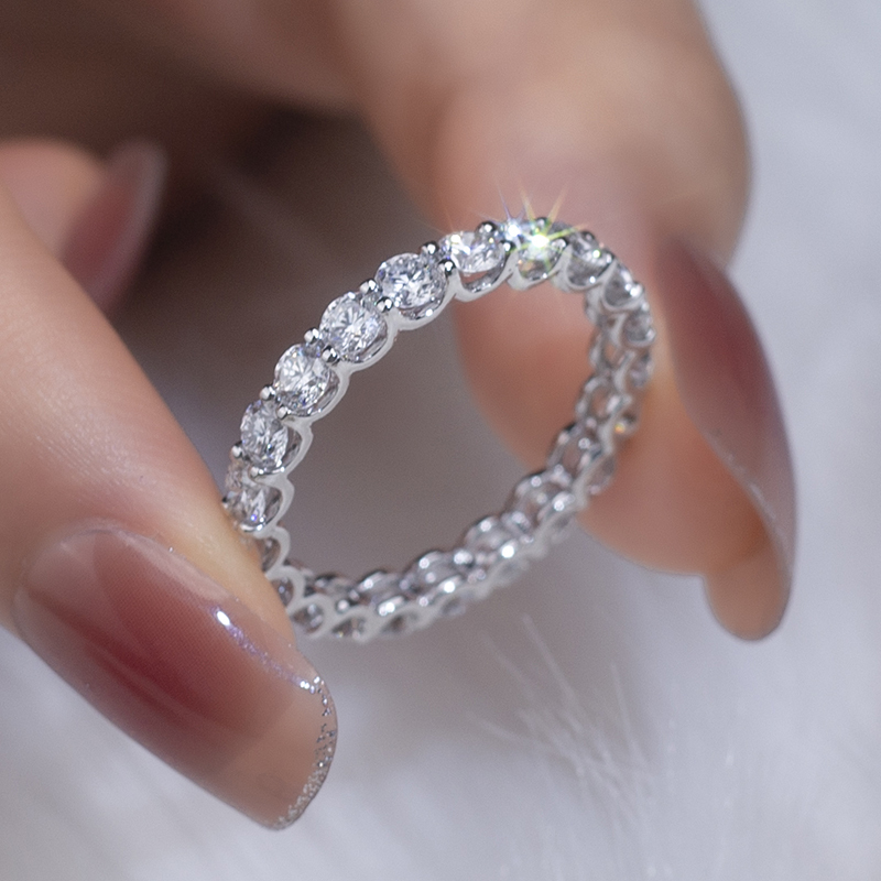 MissDiamond Lab Grown Diamond Eternity Platinum Ring MSR-859