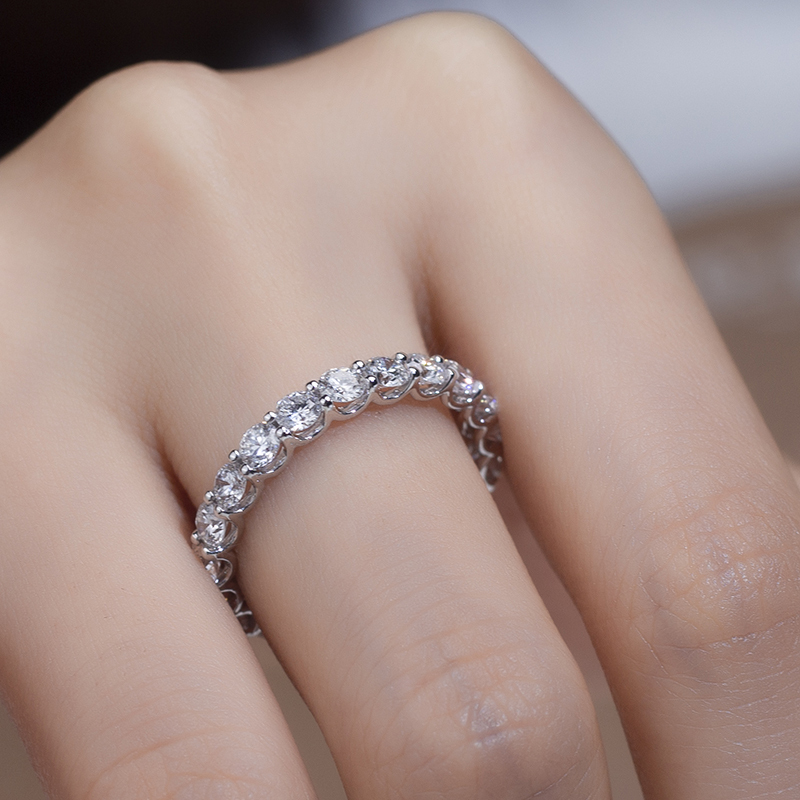 MissDiamond Lab Grown Diamond Eternity Platinum Ring MSR-859