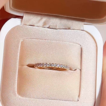 MissDiamond Round Cut Lab Grown Diamond Eternity D VVS-VS 18K Yellow Gold Ring MSR-408