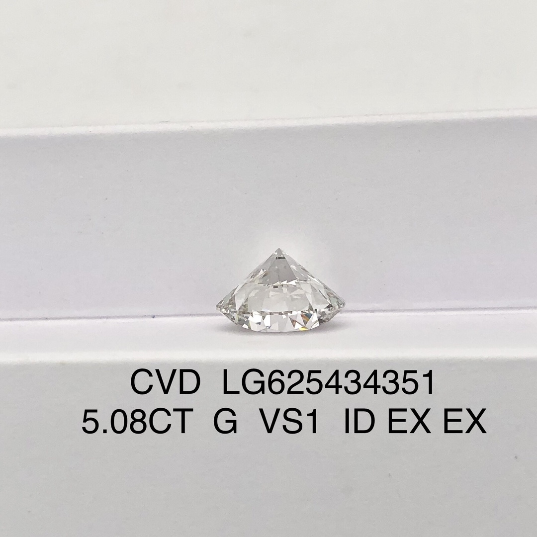 MissDiamond CVD LG625434351 Round Cut 5.08CT G VS1 ID EX EX Lab Grown Diamond