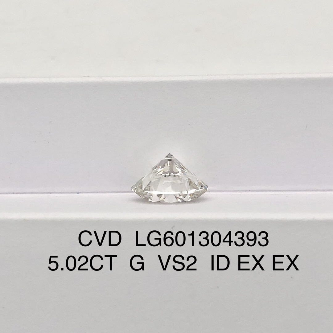 MissDiamond CVD LG601304393 Round Cut 5.02CT G VS2 ID EX EX Lab Grown Diamond