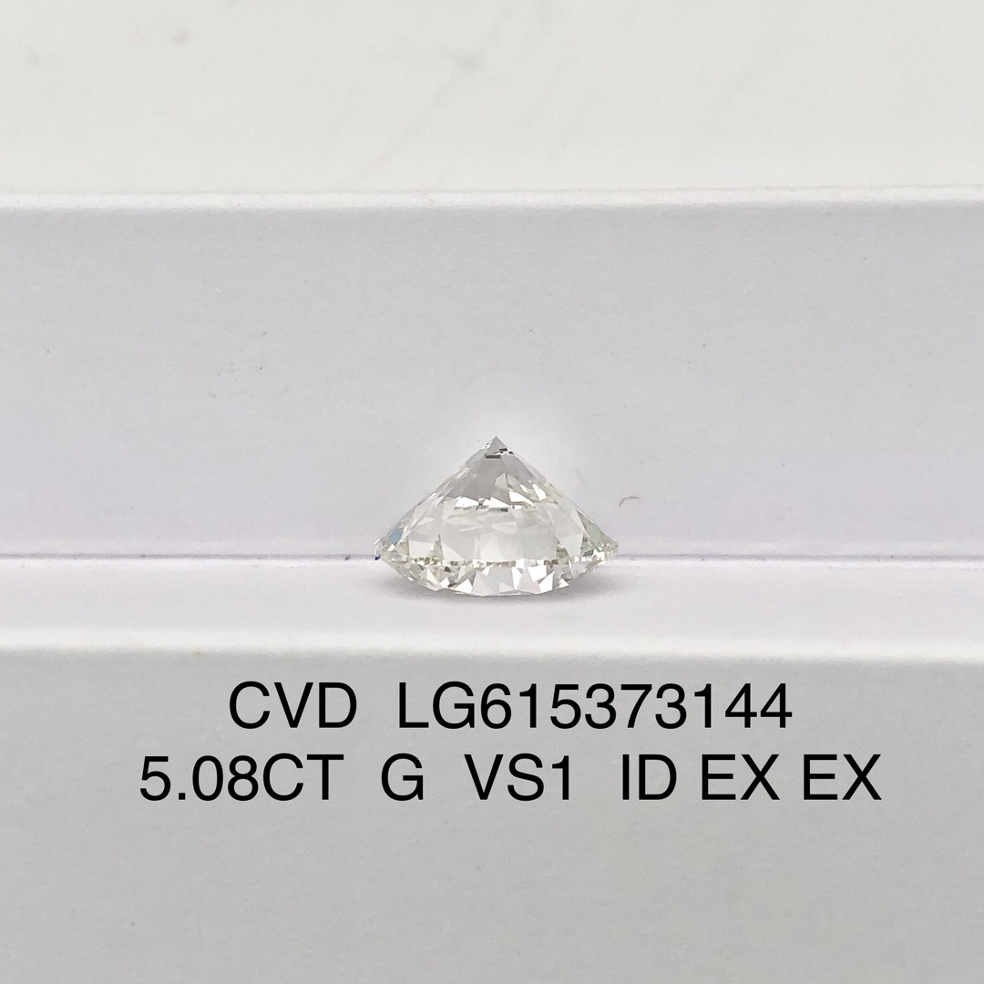 MissDiamond CVD LG615373144 Round Cut 5.08CT G VS1 ID EX EX Lab Grown Diamond
