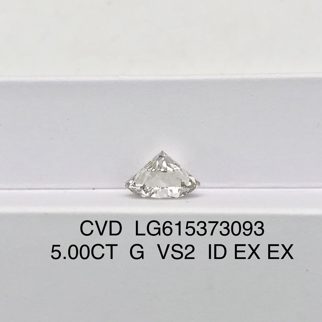 MissDiamond CVD LG615373093 Round Cut 5CT G VS2 ID EX EX Lab Grown Diamond