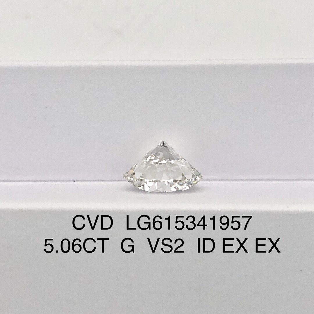 MissDiamond CVD LG615341957 Round Cut 5.06CT G VS2 ID EX EX Lab Grown Diamond