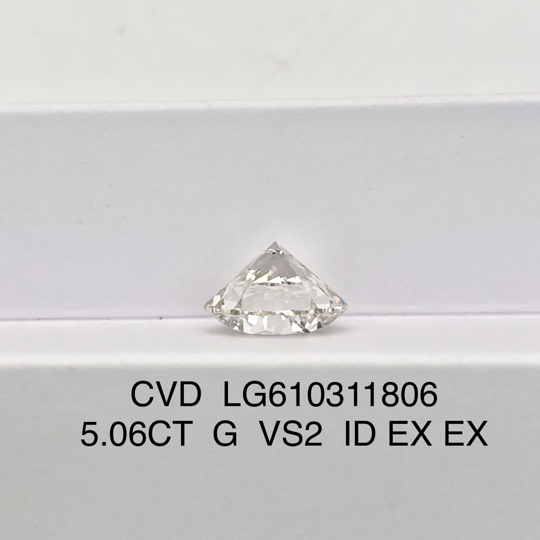 MissDiamond CVD LG610311806 Round Cut 5.06CT G VS2 ID EX EX Lab Grown Diamond