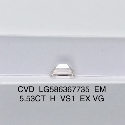 MissDiamond CVD LG586367735 Emerald Cut 5.53CT H VS1 EX VG Lab Grown Diamond