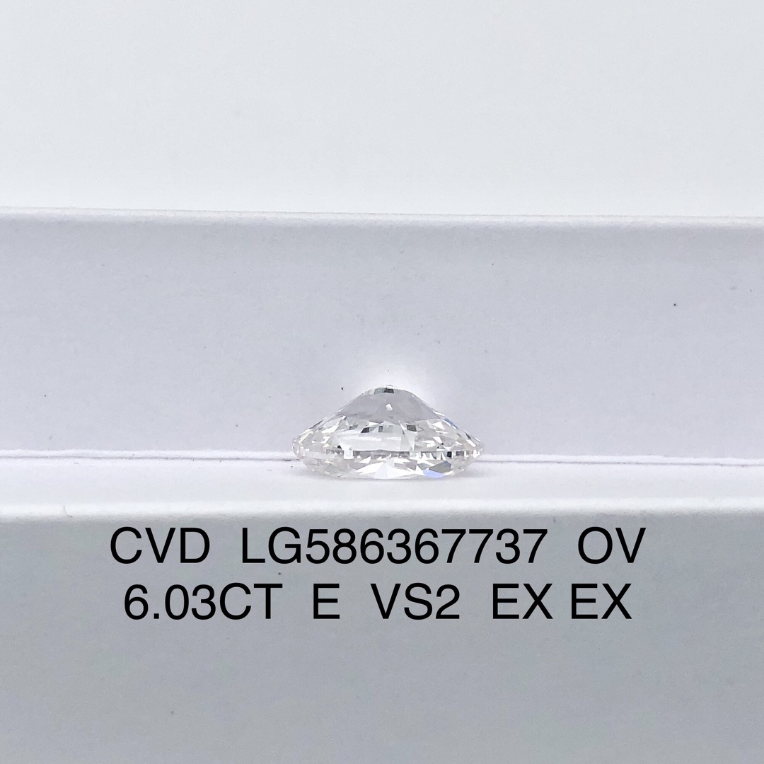 MissDiamond CVD LG586367737 Oval Cut 6.03CT E VS2 EX EX Lab Grown Diamond