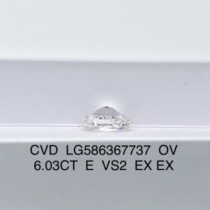 MissDiamond CVD LG586367737 Oval Cut 6.03CT E VS2 EX EX Lab Grown Diamond