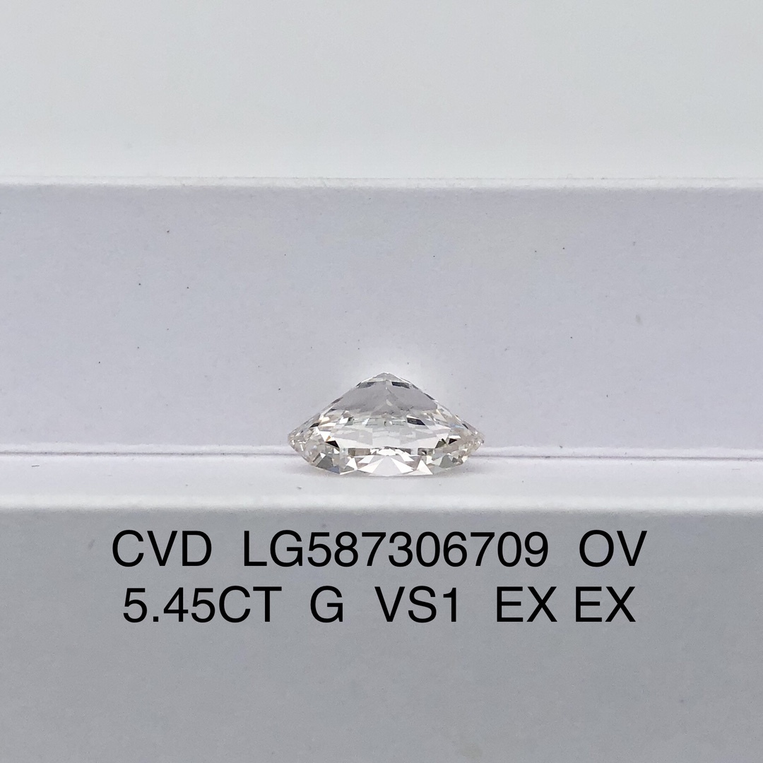MissDiamond CVD LG587306709 Oval Cut 5.45CT G VS1 EX EX Lab Grown Diamond