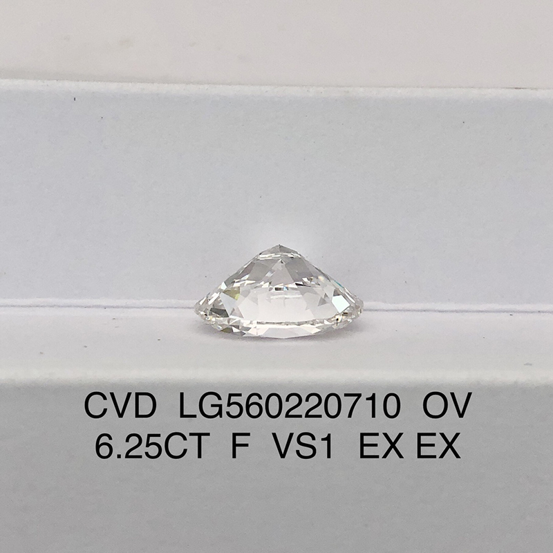 CVD LG560220710 Oval Shape 6.25CT F VS1 EX EX Lab Grown Diamond