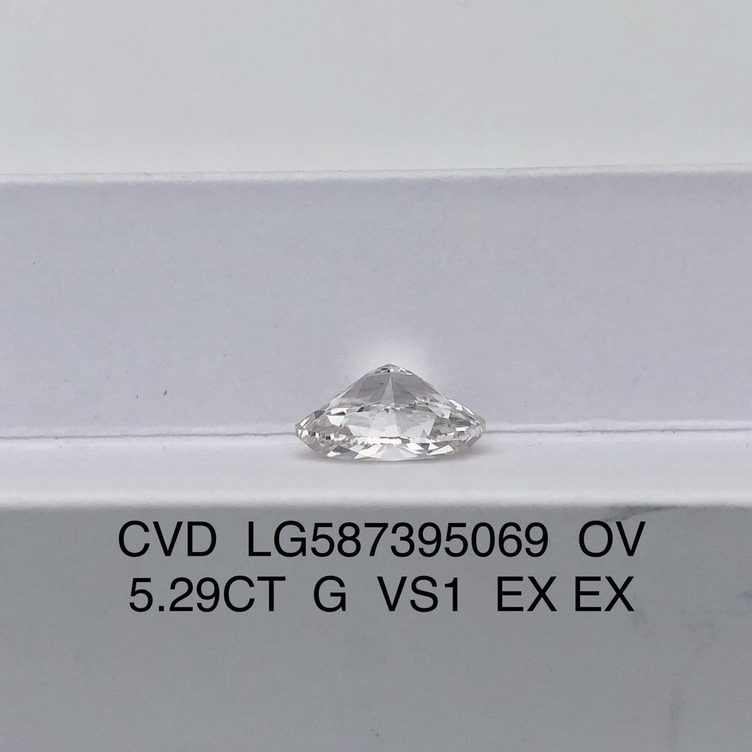 MissDiamond CVD LG587395069 Oval Cut 5.29CT G VS1 EX EX Lab Grown Diamond