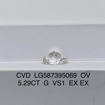 MissDiamond CVD LG587395069 Oval Cut 5.29CT G VS1 EX EX Lab Grown Diamond