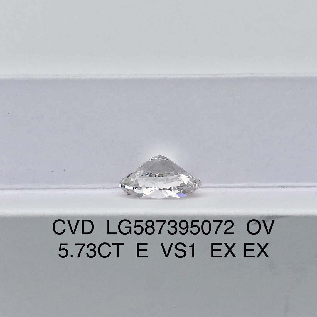 MissDiamond CVD  LG587395072 Oval Cut 5.73CT E VS1 EX EX Lab Grown Diamond