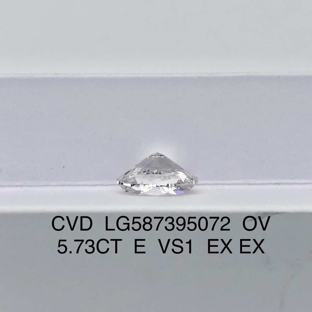 MissDiamond CVD LG587395072 Oval Cut 5.73CT E VS1 EX EX Lab Grown Diamond