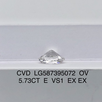 MissDiamond CVD  LG587395072 Oval Cut 5.73CT E VS1 EX EX Lab Grown Diamond