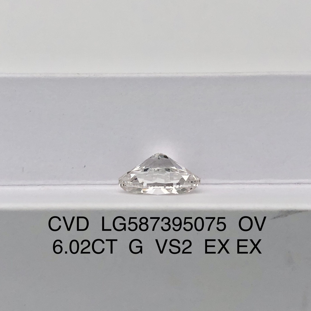 MissDiamond CVD LG587395075 Oval Cut 6.02CT G VS2 EX EX Lab Grown Diamond